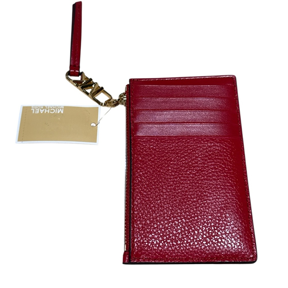 Michael Kors Red Key & Card Holder Luxurious Leather